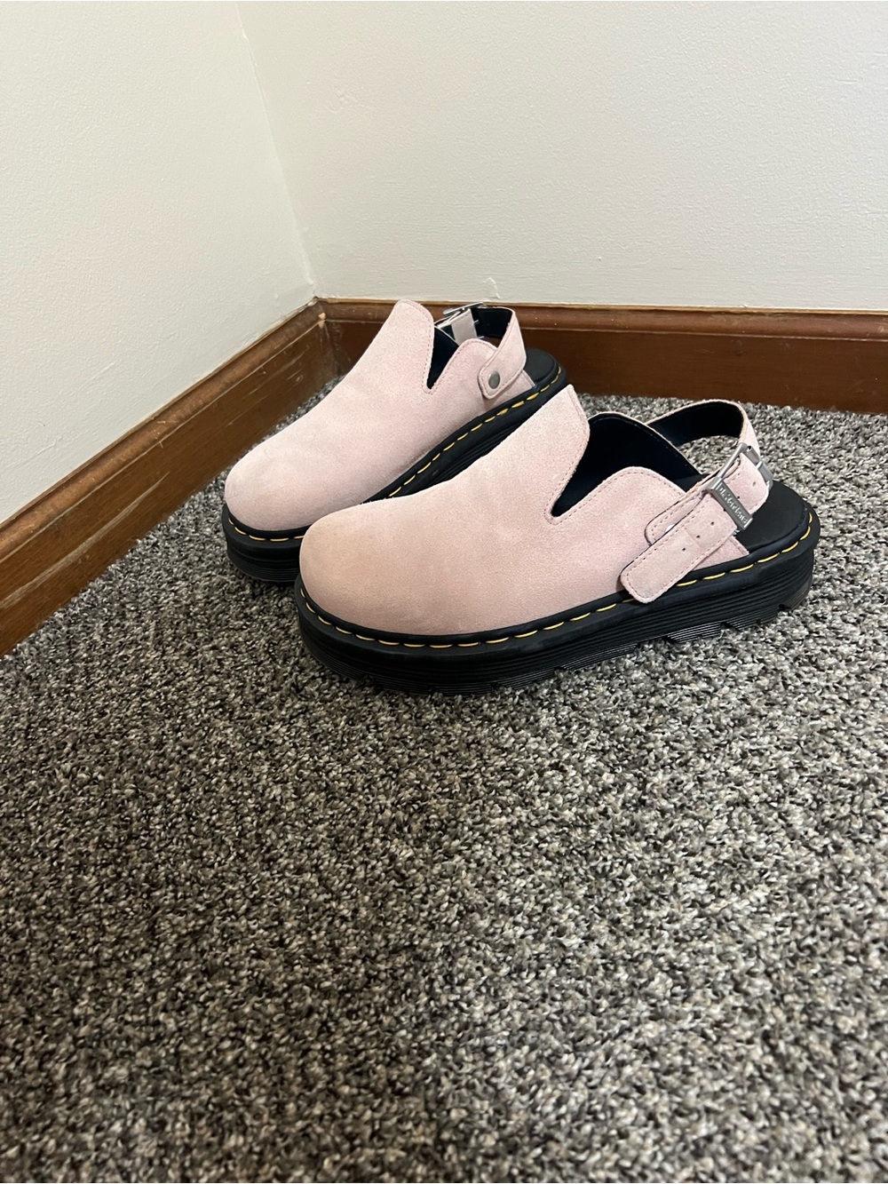 Dr. Martens Women’s Pale Pink Suede Slip-On Loafers - Picture 2 of 14